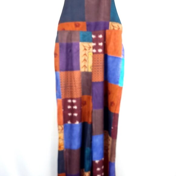 NWT Patchwork Boho Wide-Leg Jumpsuit Overalls ROMWE - Picture 9 of 12